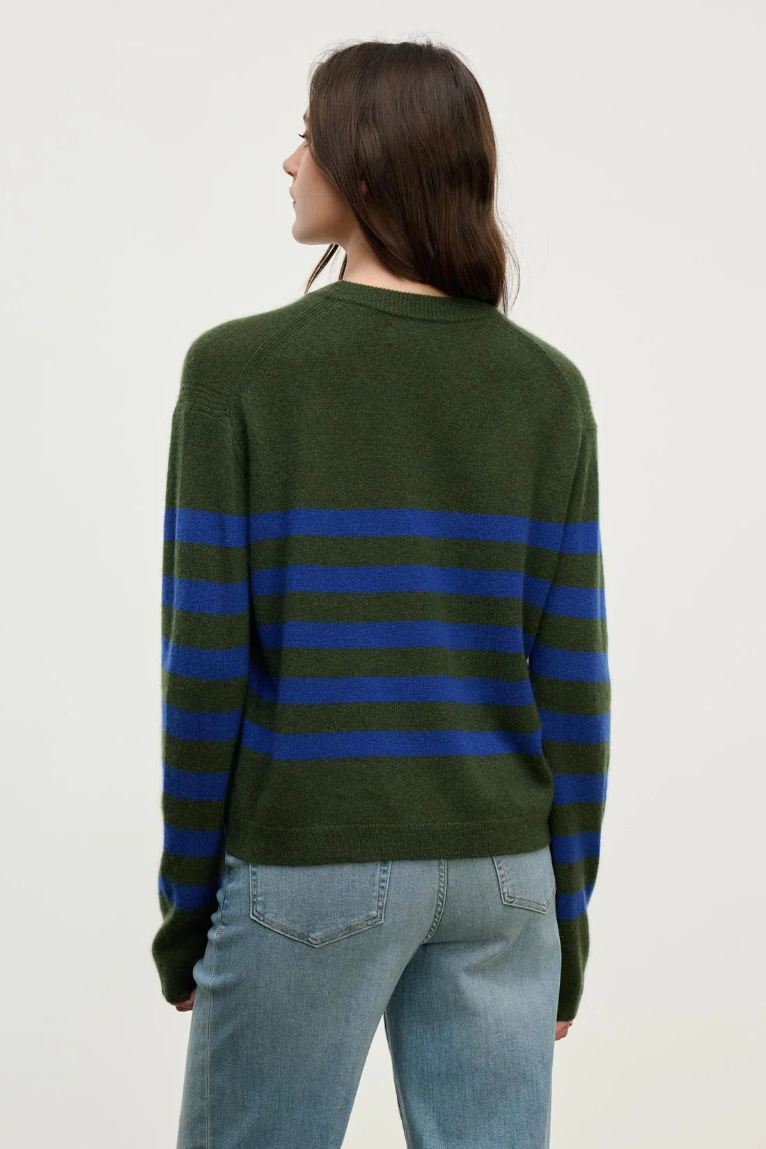 DIANA CASHMERE SWEATER IN MILITARY BLUE